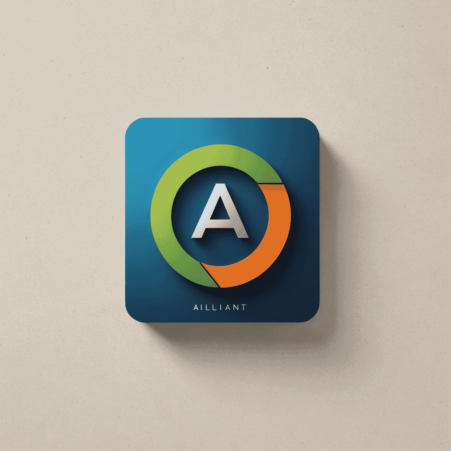 Alliant logo - A modern, sleek design combining shades of blue and green with a subtle orange accent, representing innovation and creativity in content creation