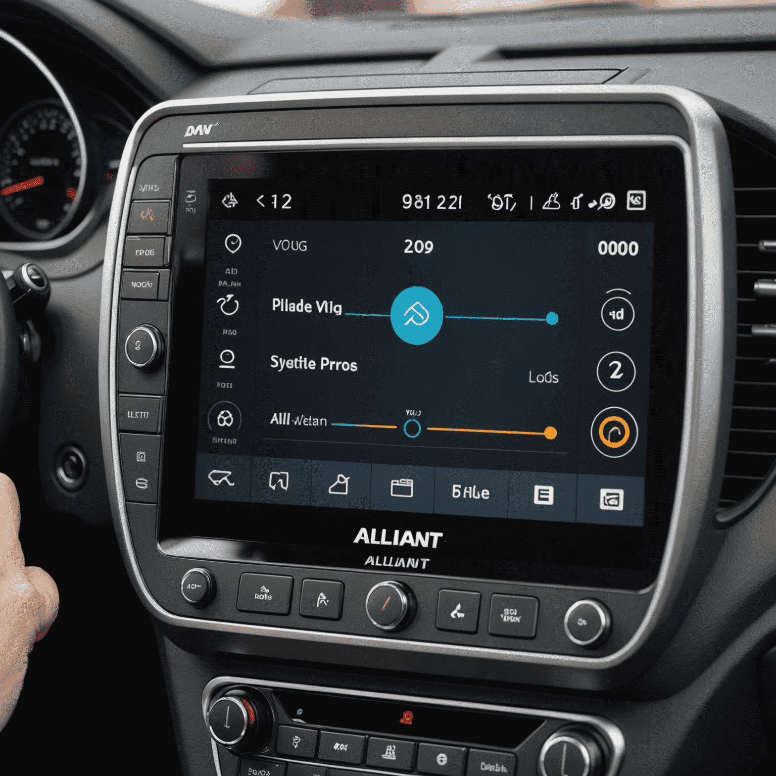 Close-up of the Alliant Vlog Pro's touch interface, showcasing its intuitive controls and AI-powered features